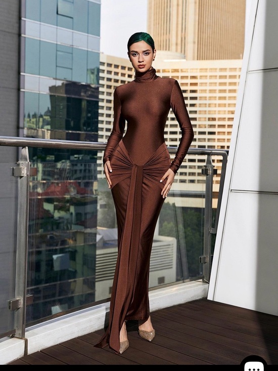 Mew Mews Dresses & Skirts - Mew Mews Rumaysa Long Sleeve Twisted Maxi Dress